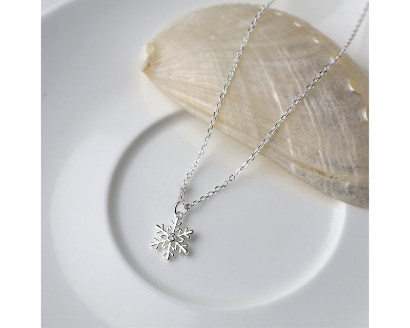 I 雪花 I 925纯银坠子 可加装在手链 - 项链 - 纯银 银色