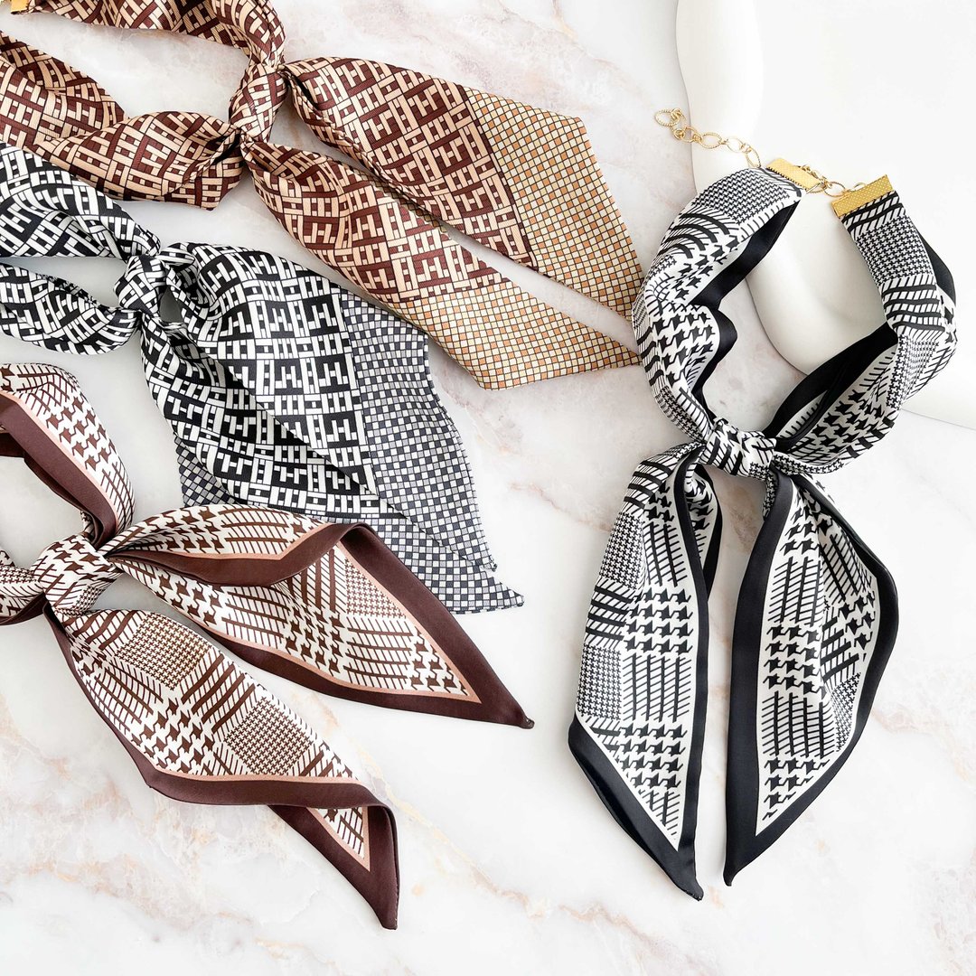 Houndstooth / scarf choker with selectable pattern SV507 - 颈链 - 其他材质 多色