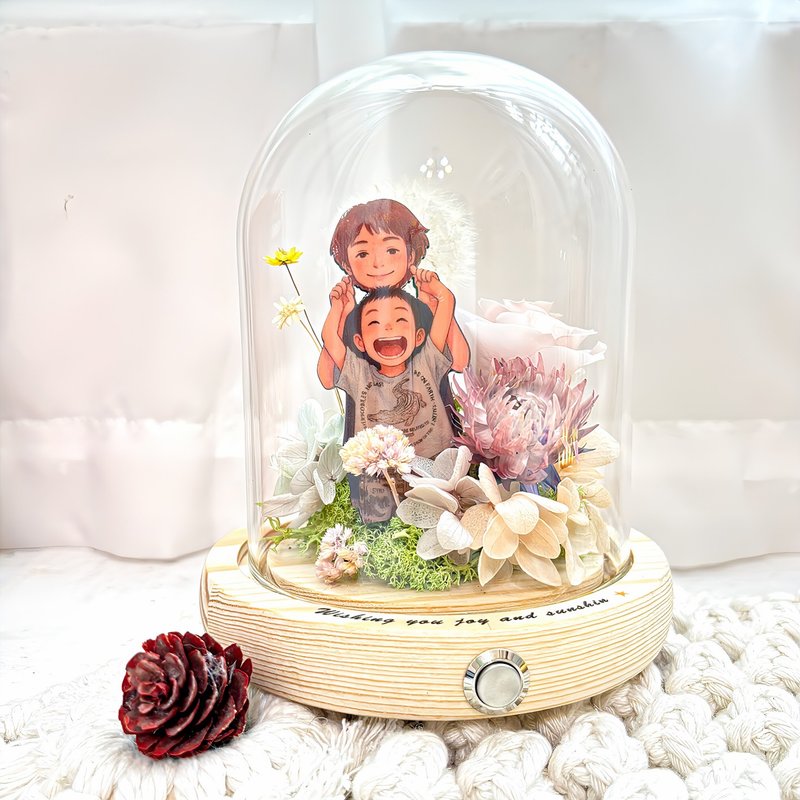 【定制加购】人物似颜绘木质插画牌 婚礼亲子友情适用 (不单售) - 干燥花/捧花 - 木头 咖啡色