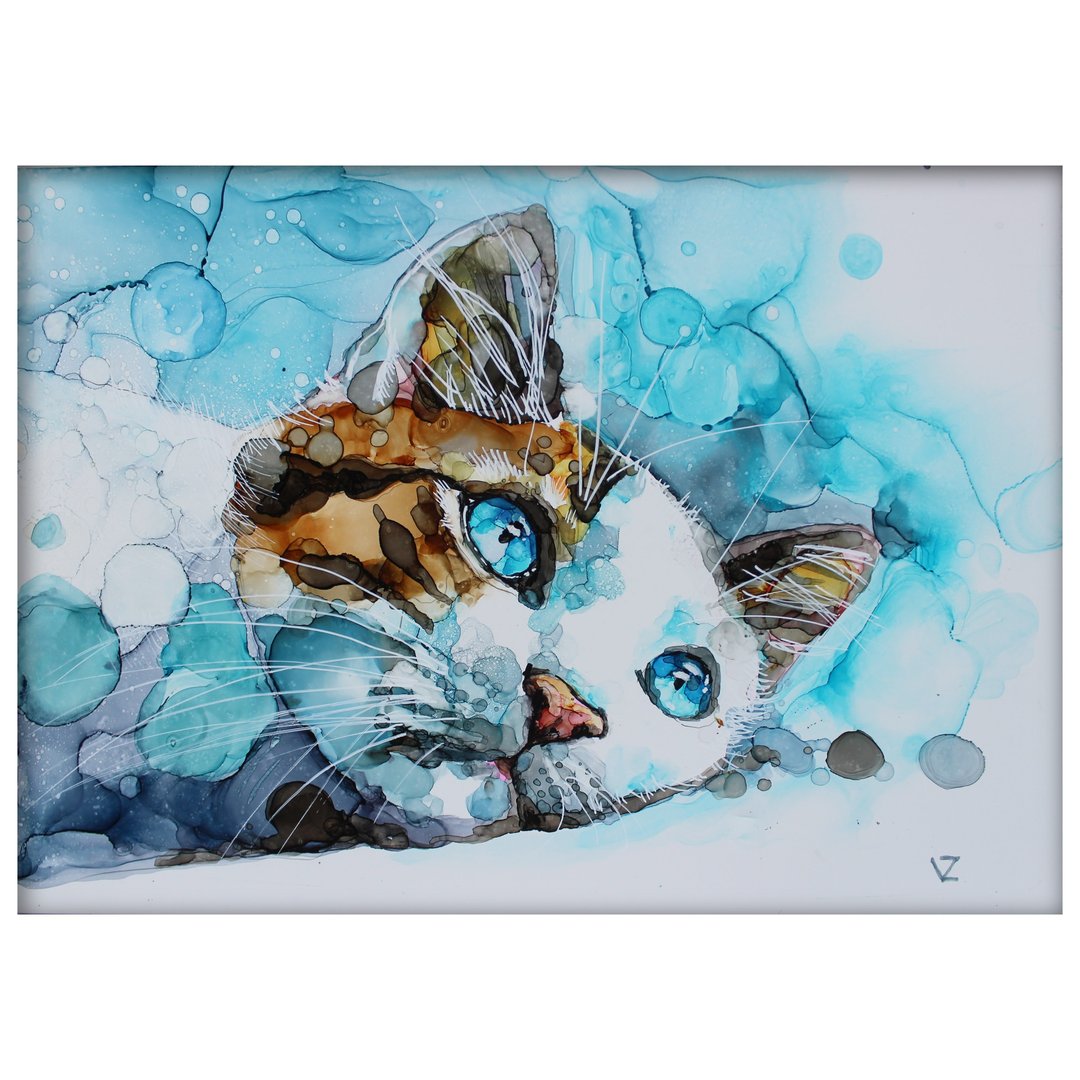猫的肖像 原画 21*30cm - 墙贴/壁贴 - 其他材质 多色