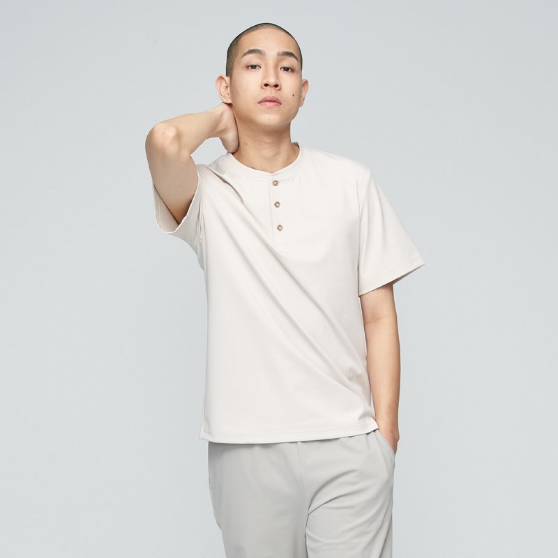 Reboot-苏活机能开襟上衣(男)-朦卡其 - 男装上衣/T 恤 - 聚酯纤维 白色