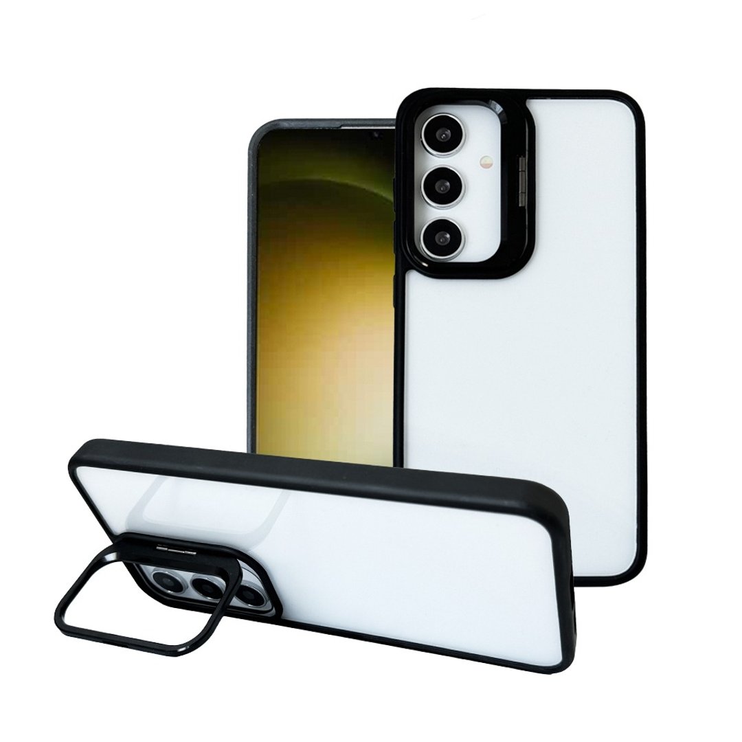 CASE SHOP Samsung S24+ 镜头支架站立保护壳-黑 - 手机壳/手机套 - 塑料 黑色