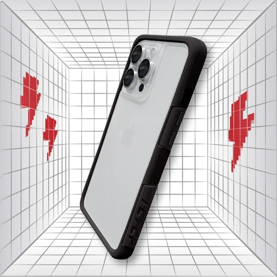 送品牌挂绳 iPhone 14系列 EPI 水波纹抗污防摔手机壳-纯黑 - 手机壳/手机套 - 塑料 白色