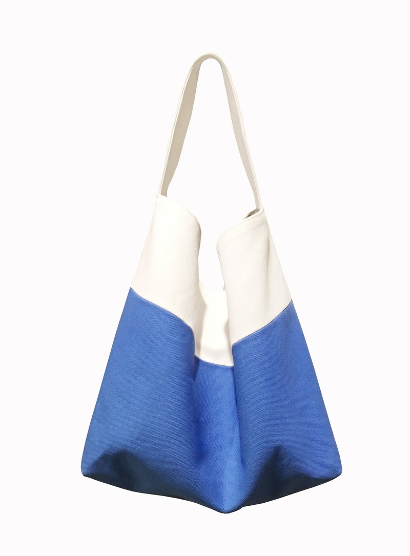 特选日本8号帆布 富士山拼色布袋 - 侧背包/斜挎包 - 棉．麻 蓝色