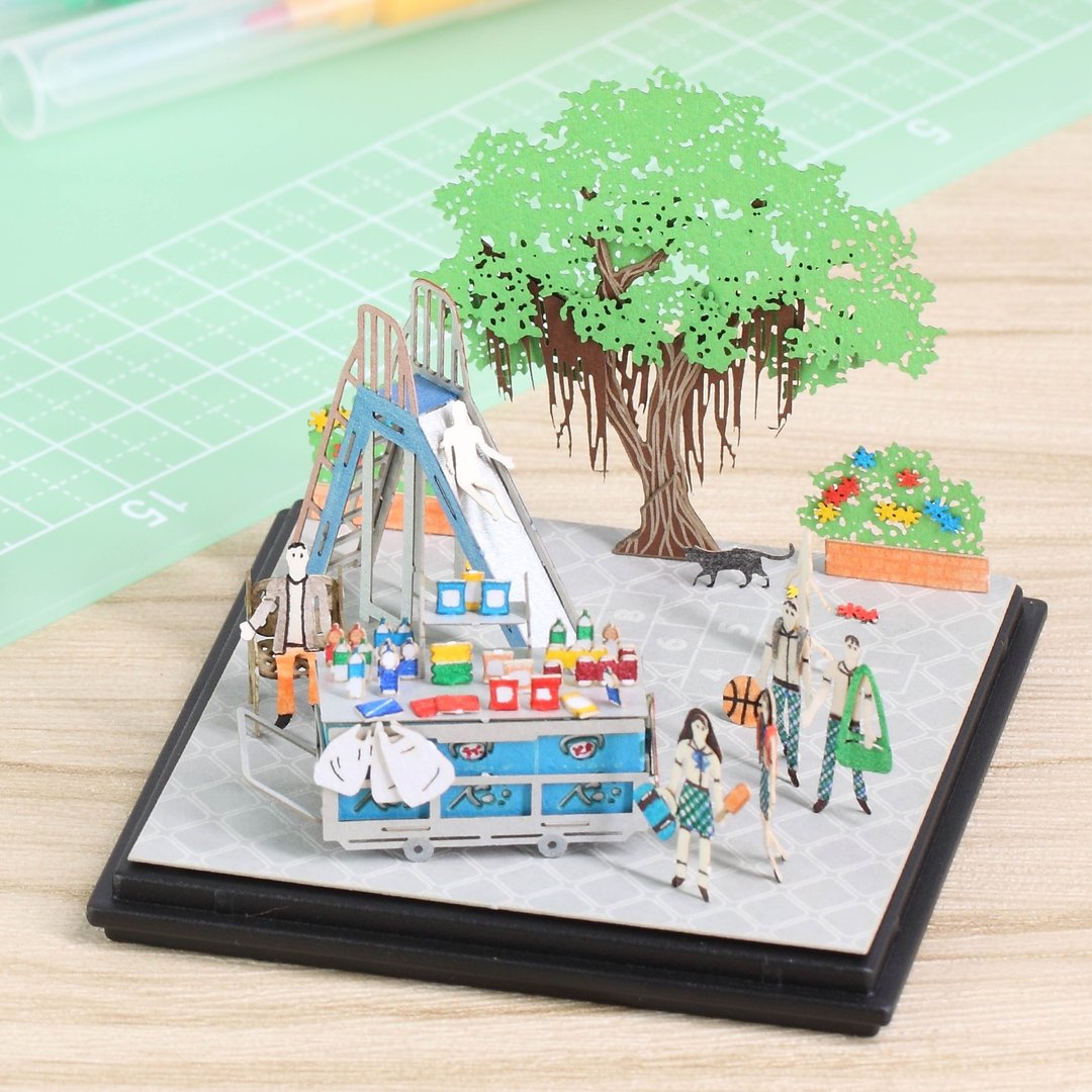 雪糕车档 FingerART纸艺术模型 连展示盒 香港文化系列 (HK-585) - 木工/竹艺/纸艺 - 其他材质 绿色