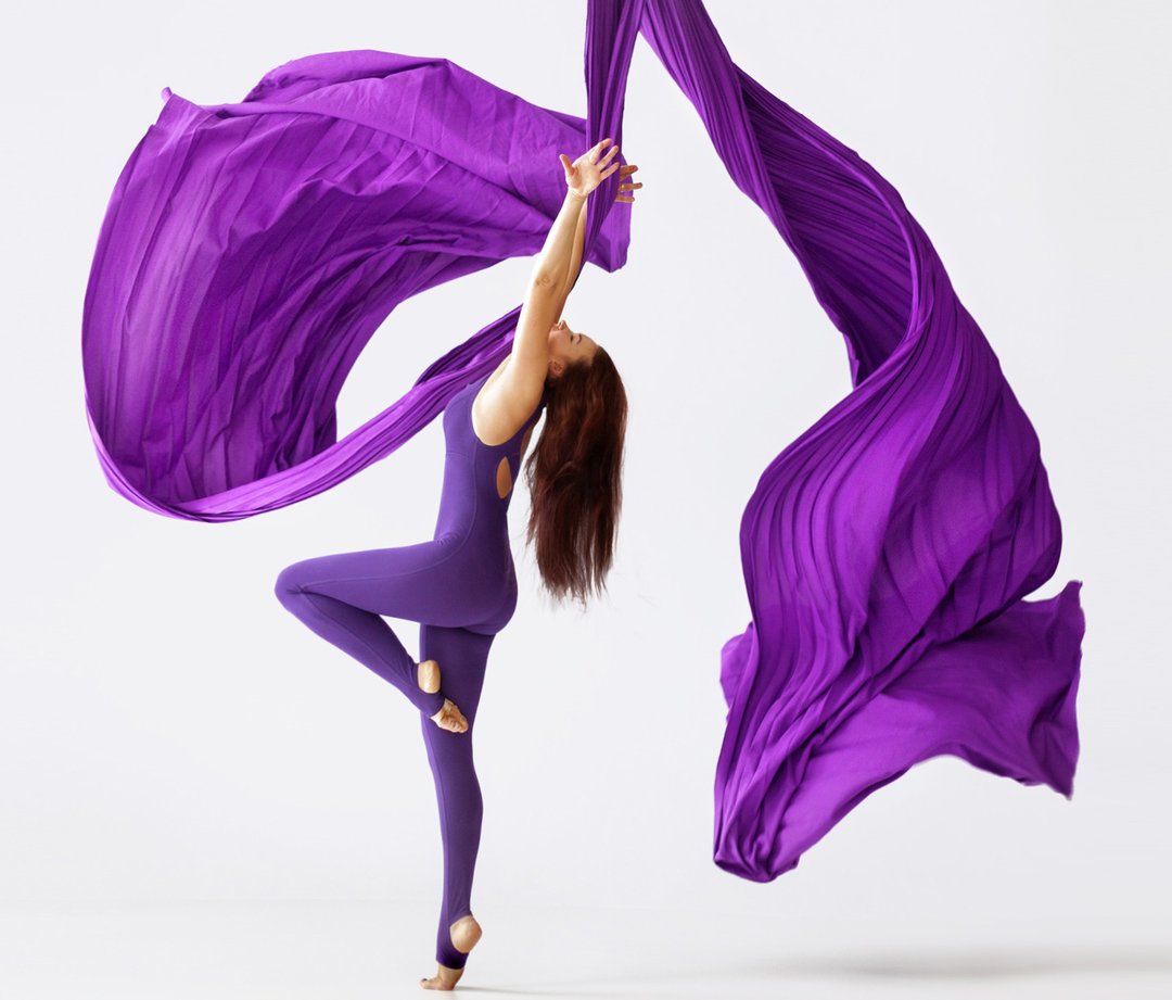Yoga bodysuit, unitard. Organic cotton jumpsuit. Fitness suit. Yoga wear - 背带裤/连体裤 - 棉 紫色