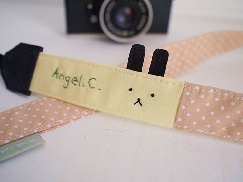 hairmo。无辜兔双背相机带-水青点+浅橘(一般) - 证件套/卡套 - 纸 蓝色