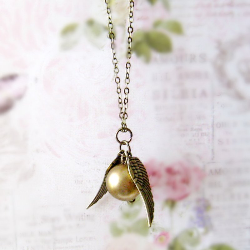 Harry Potter哈利波特概念金探子颈链 golden snitch necklace - 项链 - 铜/黄铜 