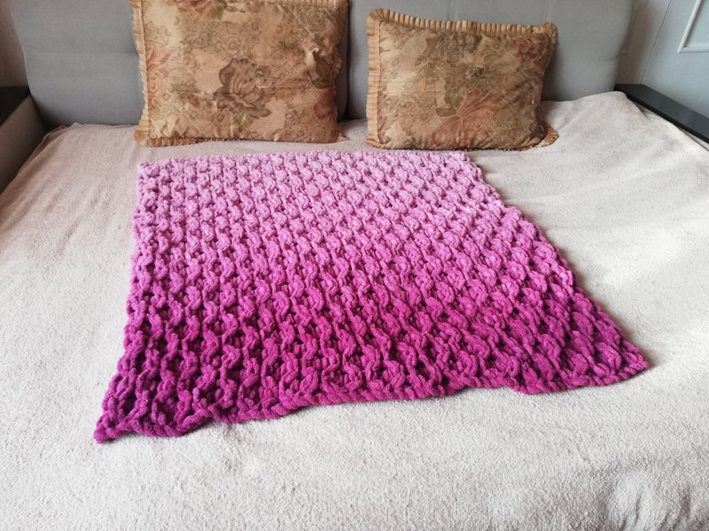 Ombre bedspread pastel danish throw Plush Comforter queen size blanket - 被子/毛毯 - 聚酯纤维 紫色
