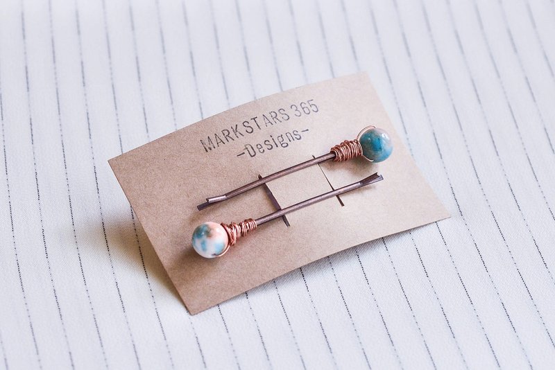 天然石魔杖发夹 / 一字夹 - 发饰 - 其他金属 多色