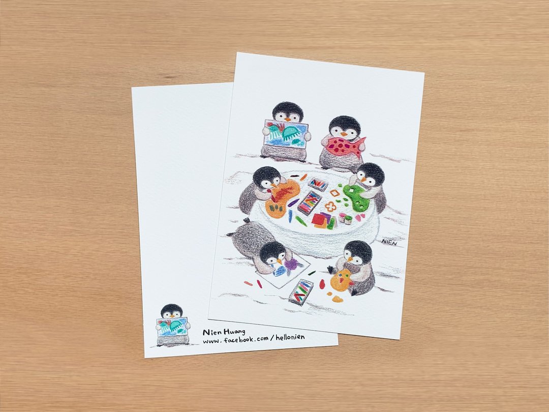 幼儿园的劳作时间 明信片 - 卡片/明信片 - 纸 白色