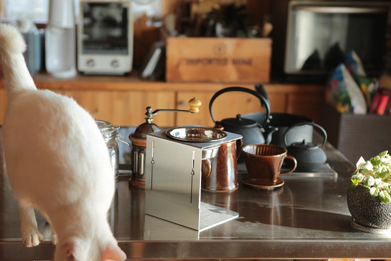 更多可上下调节的平面架【大】可水洗不锈钢饲料架 - 碗/碗架 - 其他金属 银色