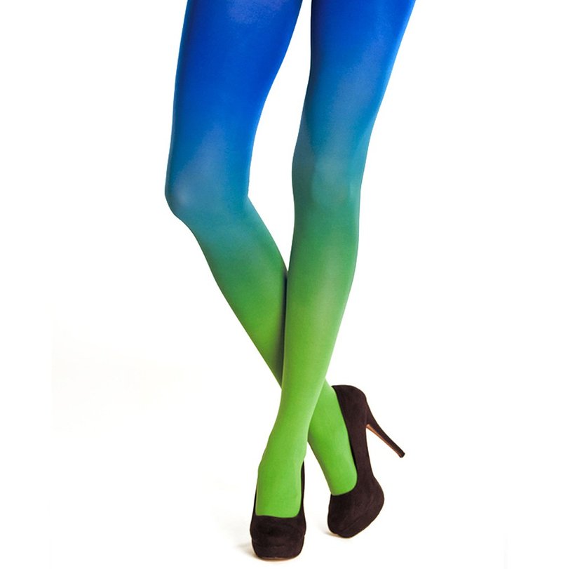 蓝绿渐层裤袜 - 女装内搭/紧身裤 - 尼龙 绿色