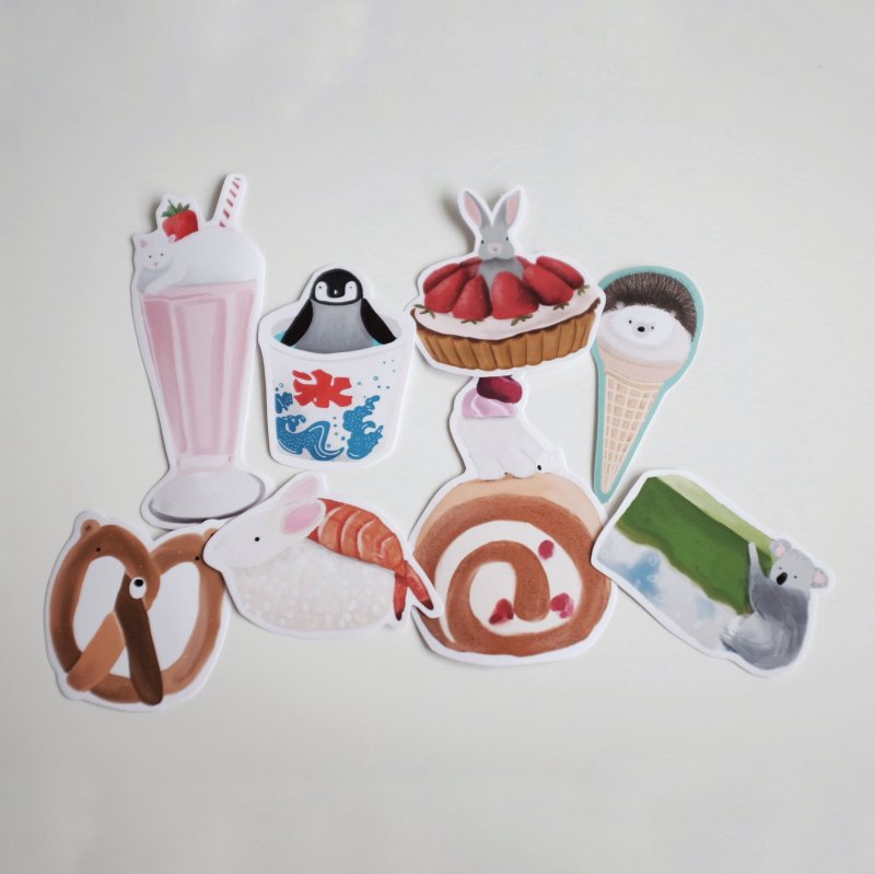 Cafe Food Sticker Pack - 贴纸 - 纸 粉红色