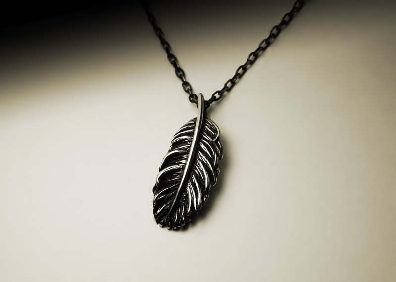 小羽毛银项链 - 项链 - 其他金属 银色
