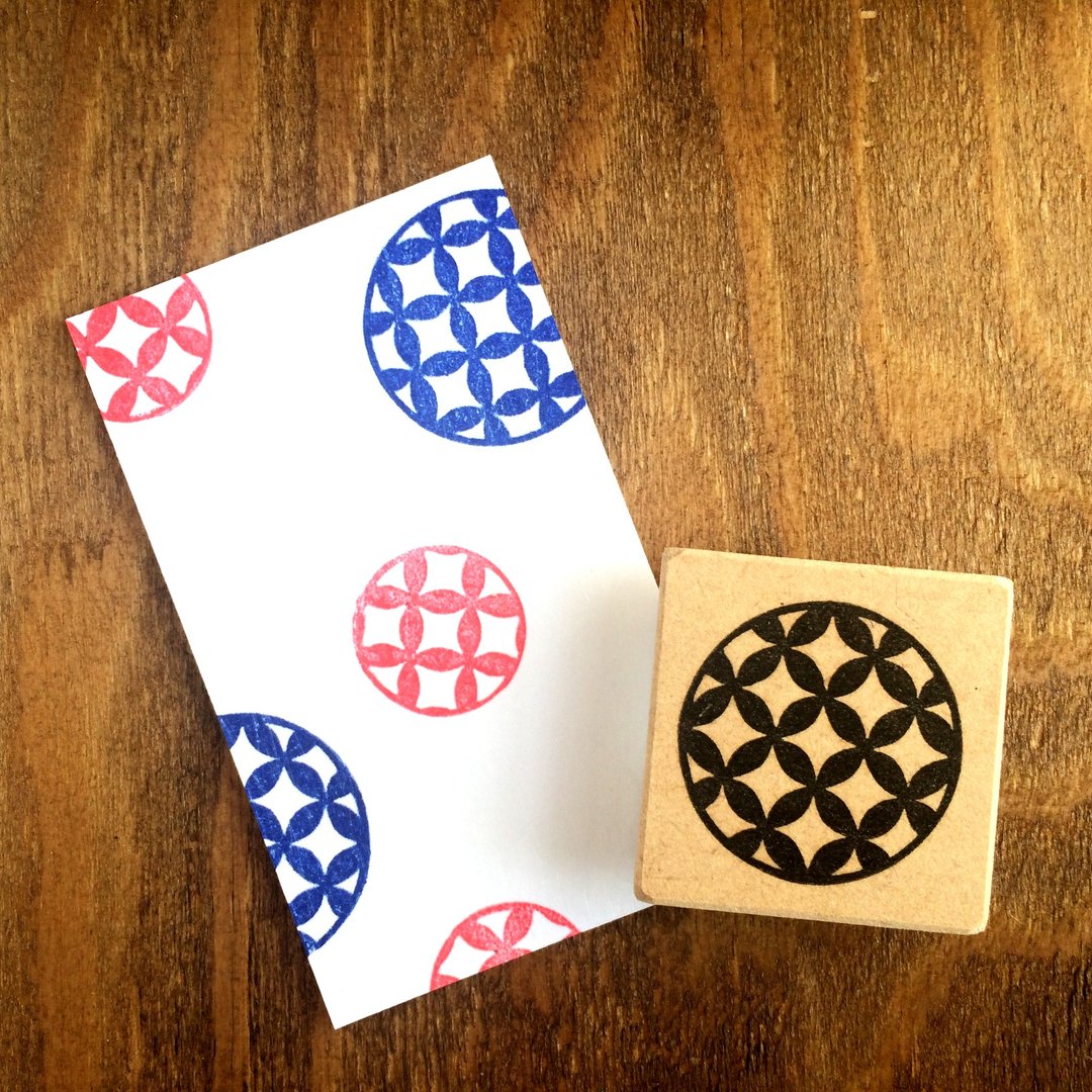 Easy-to-use round Japanese pattern eraser stamp (cloisonne) - 印章/印台 - 其他材质 白色