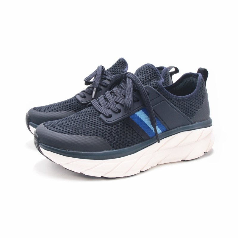 WALKING ZONE 飞线针织布 增高厚底运动休闲鞋 女鞋-蓝色 - 女款休闲鞋 - 其他材质 