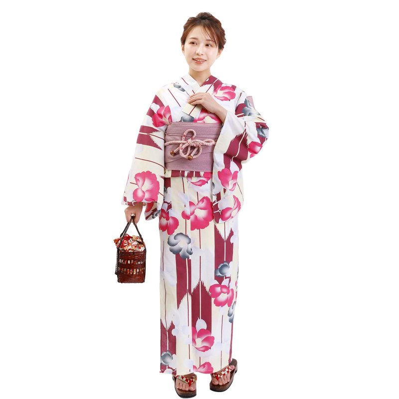 日本 和服 女性 浴衣 腰封 2件组 F Size x33-10 yukata - 其他 - 棉．麻 粉红色
