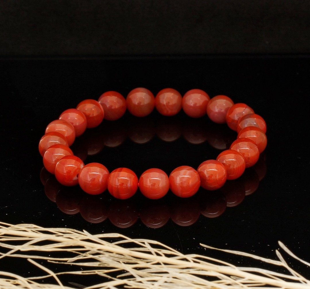 南红玛瑙 8.4mm 手錬 ( South Red Agate 8.4mm Bracelet ) - 手链/手环 - 水晶 
