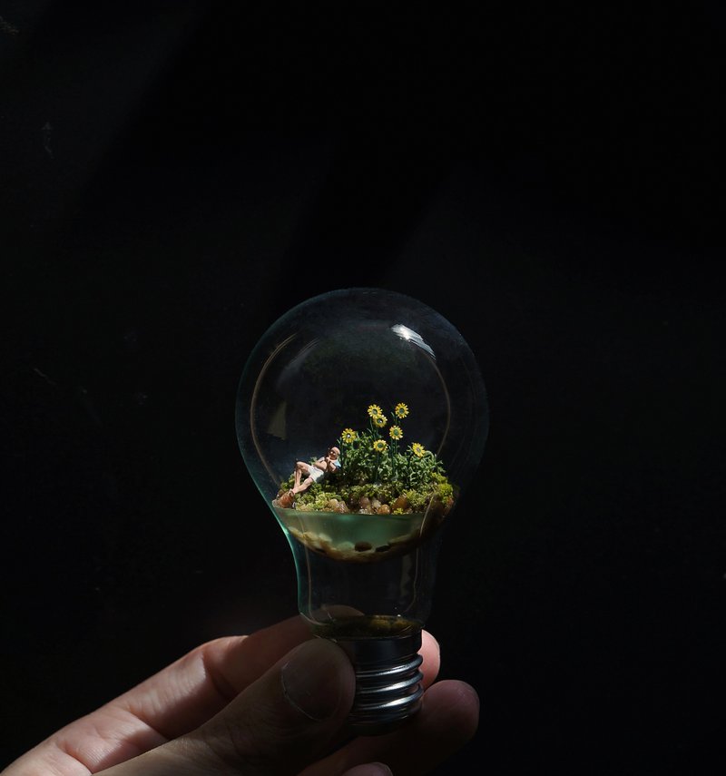 反重力苔灯泡 - 摆饰 - 玻璃 多色