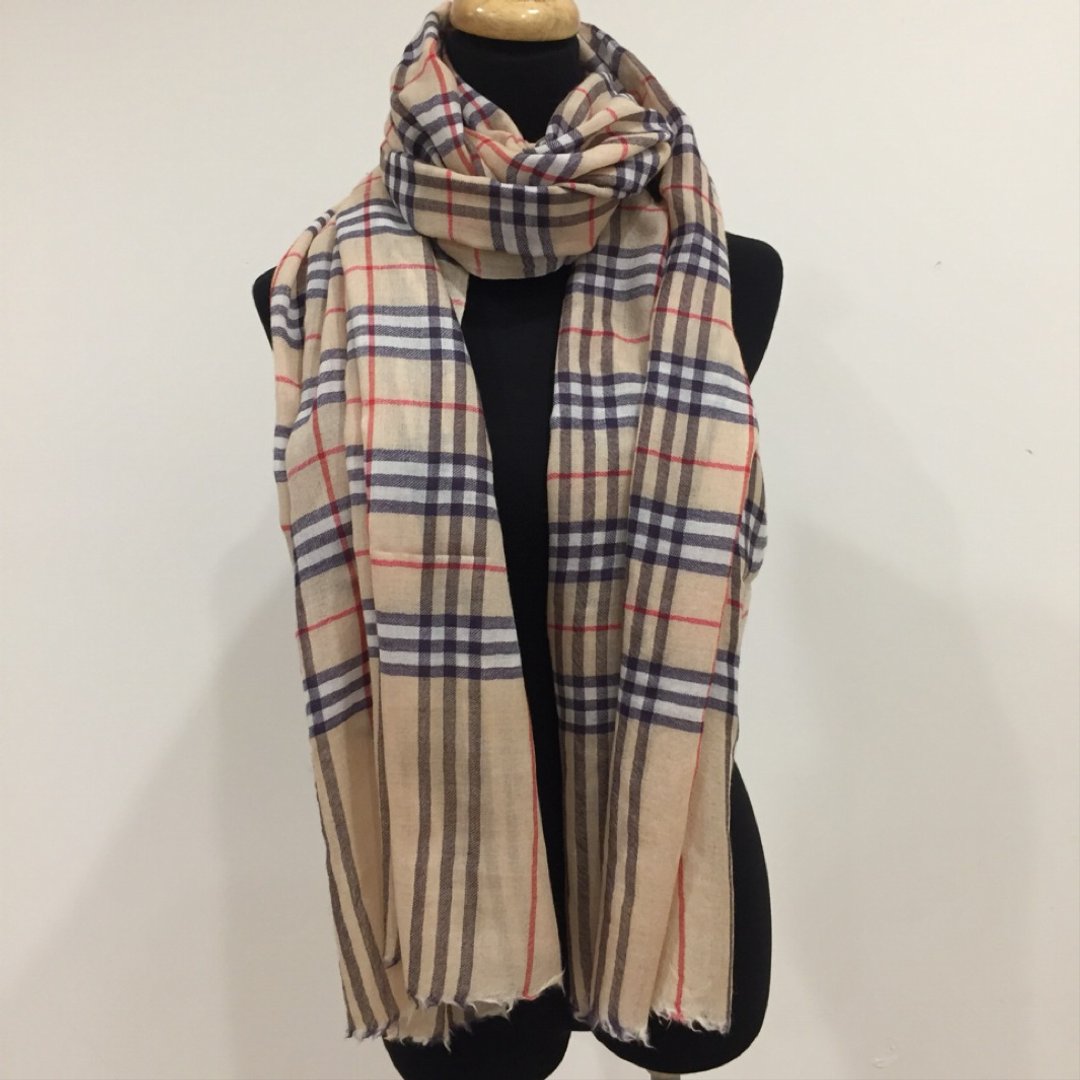尼泊尔Cashmere 羊绒围巾/披肩 手工编织 英伦时尚 Burberry - 围巾/披肩 - 羊毛 橘色