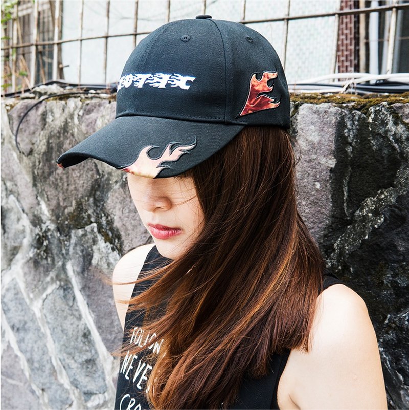 感温变色弯檐帽 - 帽子 - 棉．麻 黑色