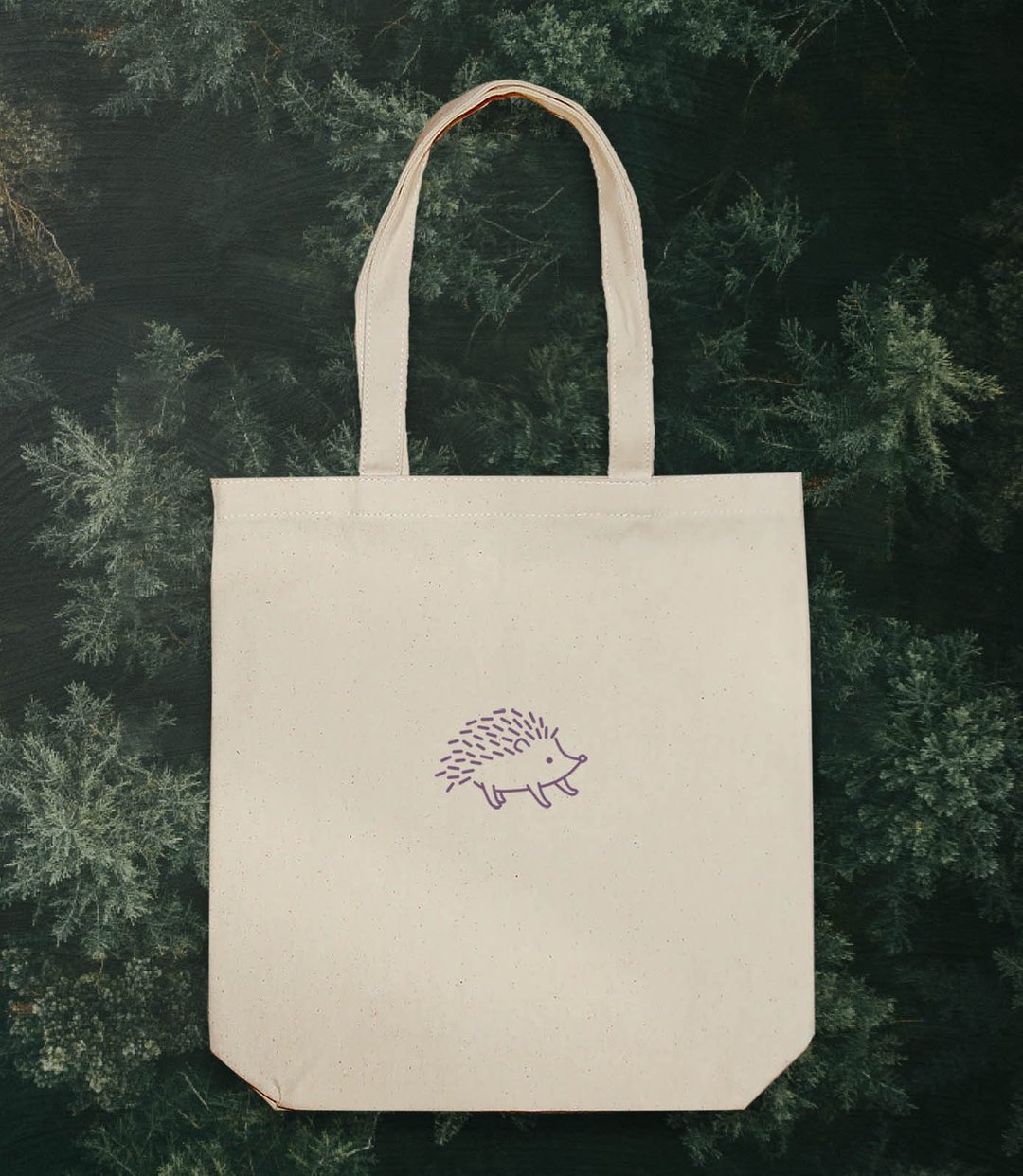 刺猬 Hedgehog 直式侧背包-2 休闲 定制 多色印刷 送礼 - 侧背包/斜挎包 - 棉 白色