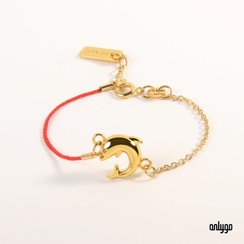 Lucky Bracelet 动物系列幸运手链 / 瓶鼻海豚 - 手链/手环 - 其他金属 金色
