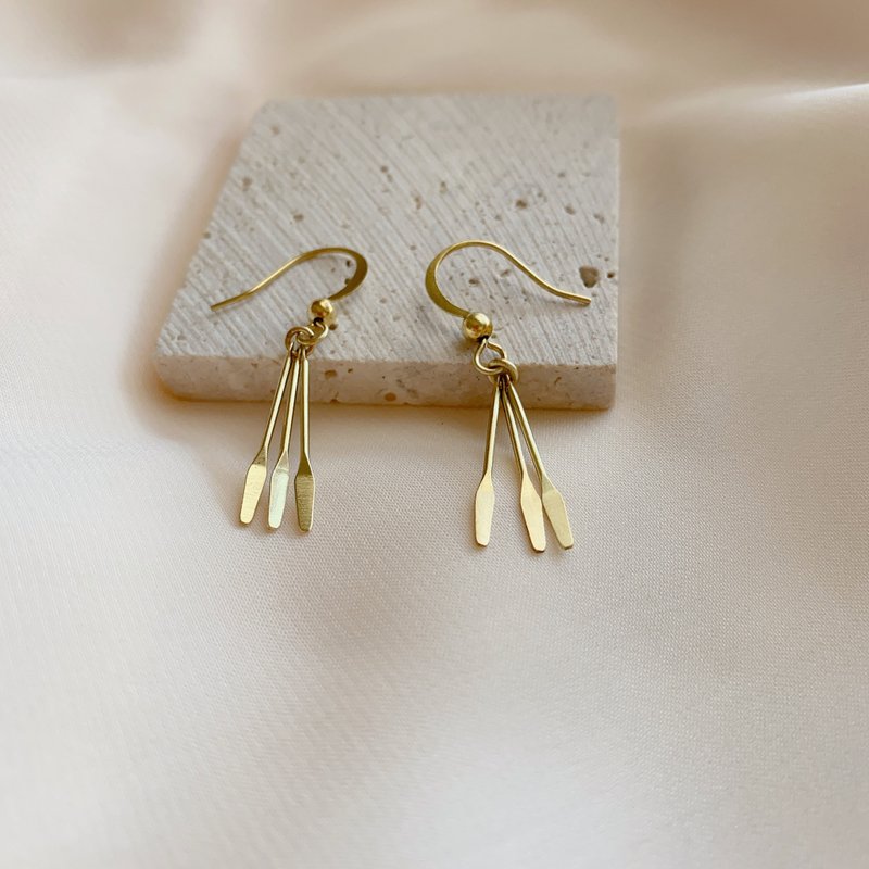 不规则 -黄铜耳环 - 耳环/耳夹 - 铜/黄铜 多色