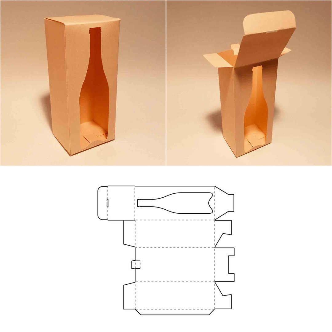 Wine box template, wine gift box, wine bottle box, champagne box, alcohol box - 图文模板设计 - 其他材质 