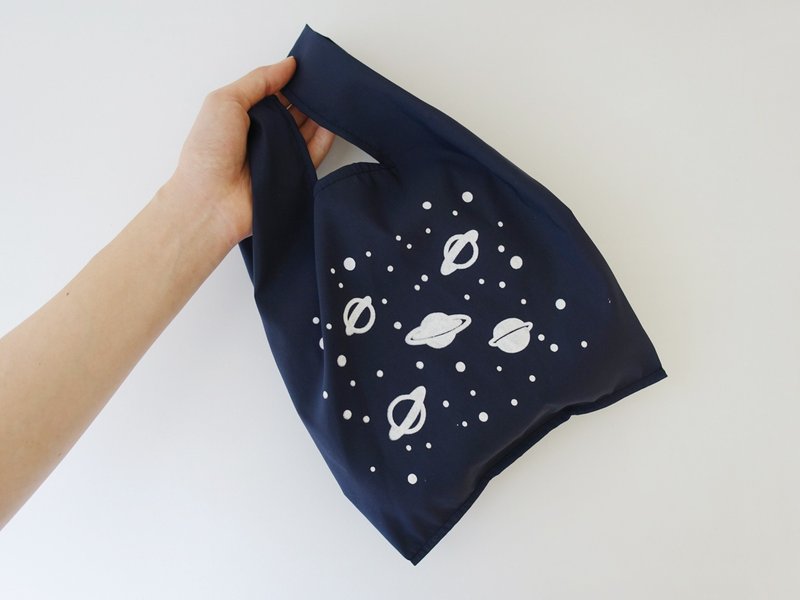 环保小型购物袋  饮料食物提袋  宇宙星球 - 手提包/手提袋 - 防水材质 蓝色