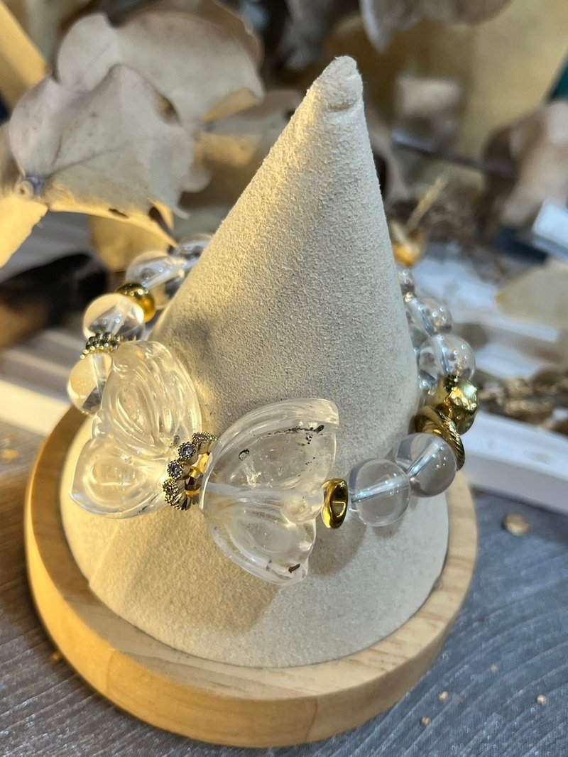 定制化水晶手链 蝴蝶结 白水晶设计款 - 手链/手环 - 水晶 