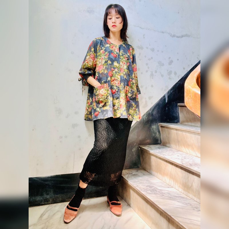 古董蕾丝直筒长裙【日本古董衣】永续是最奢华的精品 - 裙子 - 其他材质 黑色