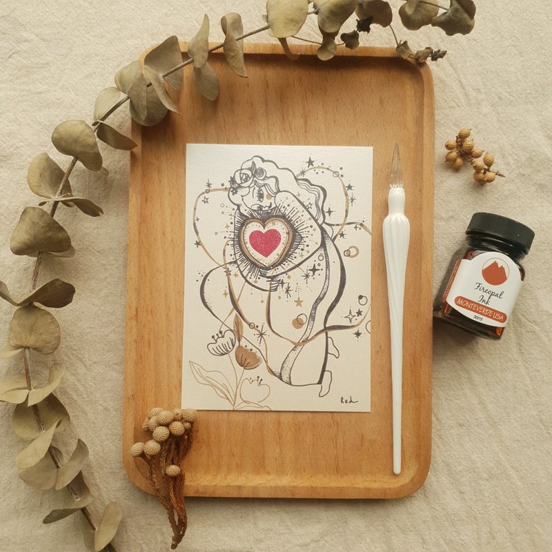 心灵 /祝福 /明信片 打开心欢迎你的到来 - 卡片/明信片 - 纸 多色