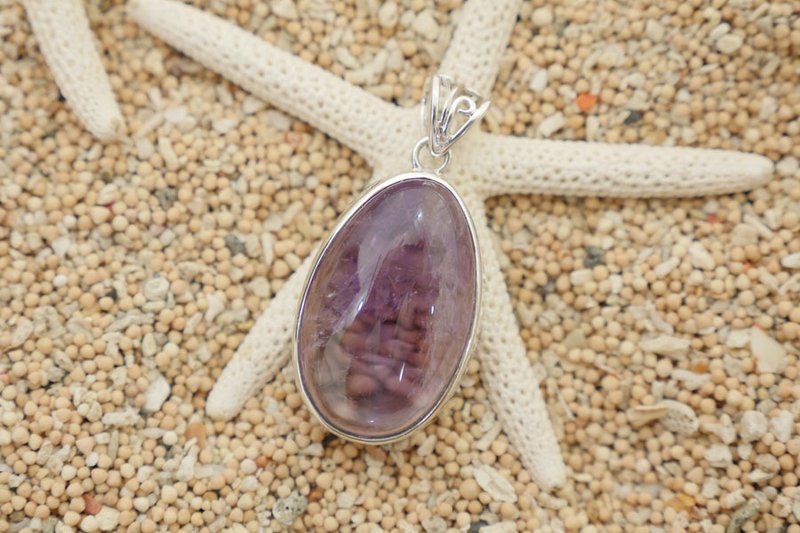 Healing Stone, amethyst pendant - 项链 - 石头 紫色