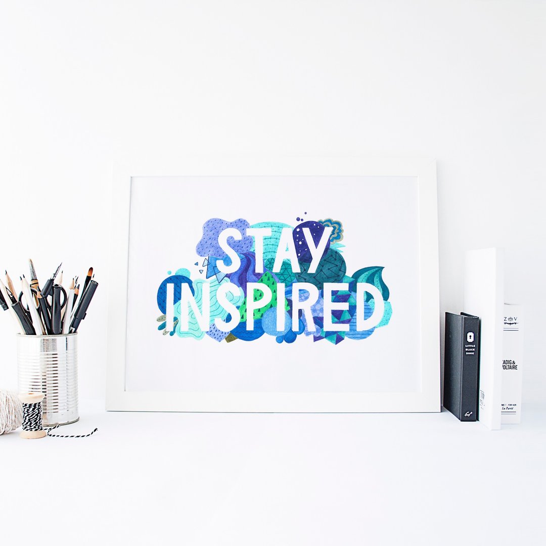Stay Inspired挂画 - 卡片/明信片 - 纸 蓝色