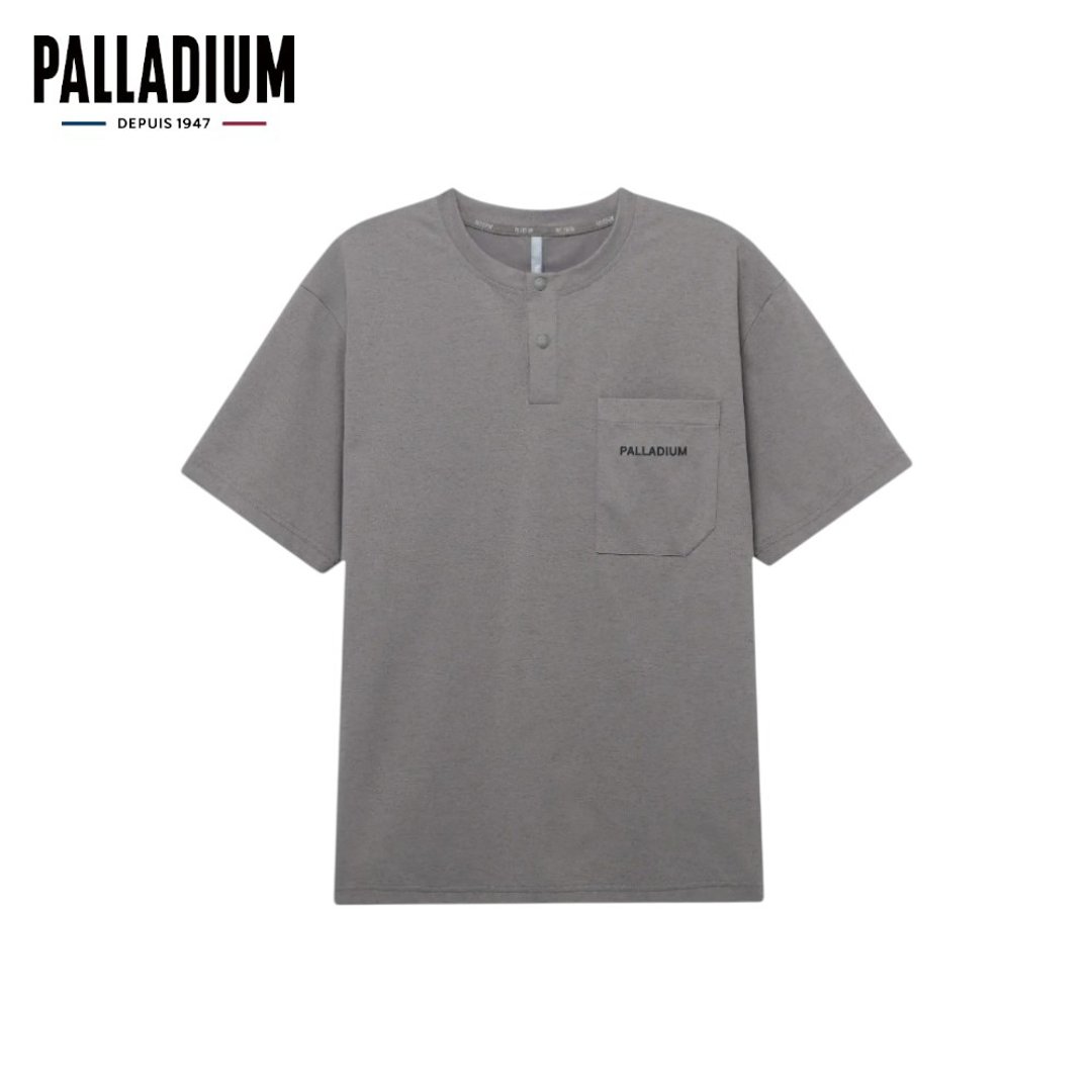 PALLADIUM 亨利领口袋T恤 男女款 城市灰 1011533 - 男装上衣/T 恤 - 其他人造纤维 白色