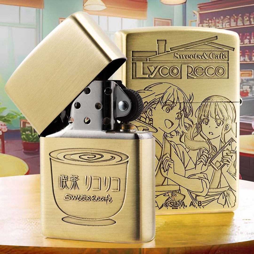 【ZIPPO官方旗舰店】莉可丽丝:Sweets Café 防风打火机 ZA-6-A22 - 其他 - 铜/黄铜 金色