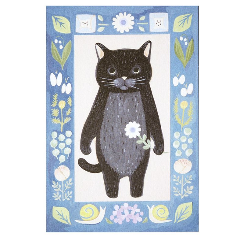 明信片 绘本中的猫 #4 黑猫 - 卡片/明信片 - 纸 