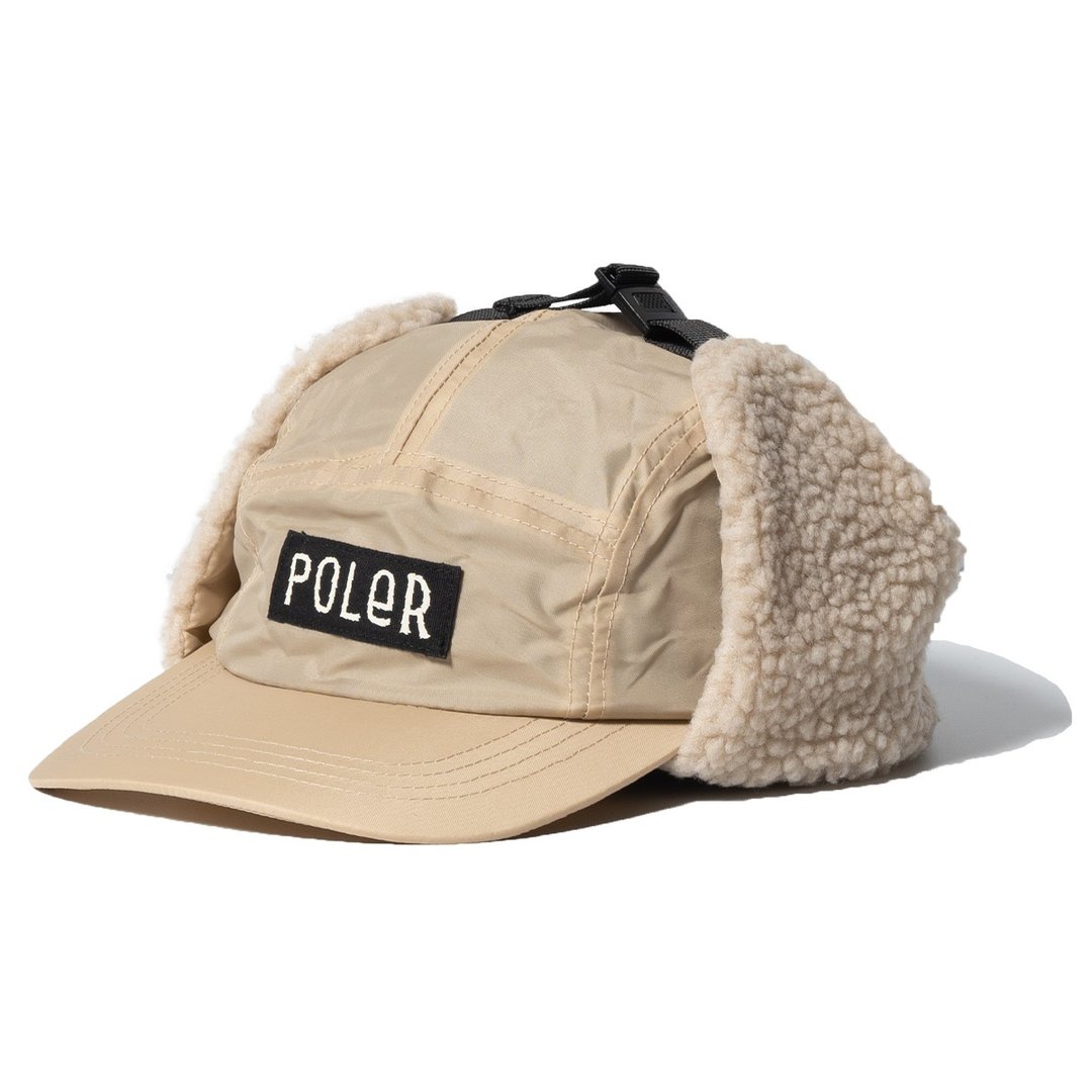 日本限定 POLER FLIGHT CAP 刷毛盖耳飞行帽 轻量遮耳帽 米色 - 帽子 - 其他材质 卡其色