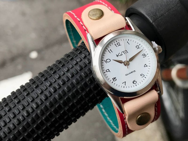 STITCH A watch that you want to wear every day Stitch Run Watch Unisex OK SRW-RTW-WA - 女表 - 真皮 红色