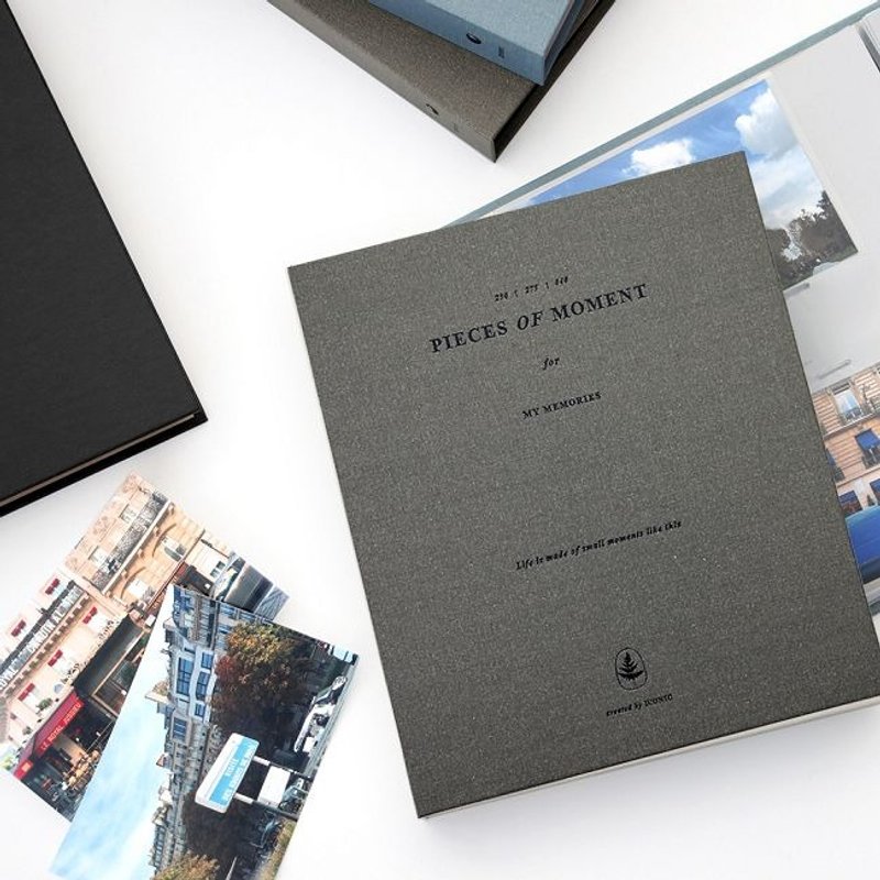 iconic-珍藏回忆三孔硬式相本书壳-卡其深灰,ICO88172 - 相簿/相册 - 纸 黑色