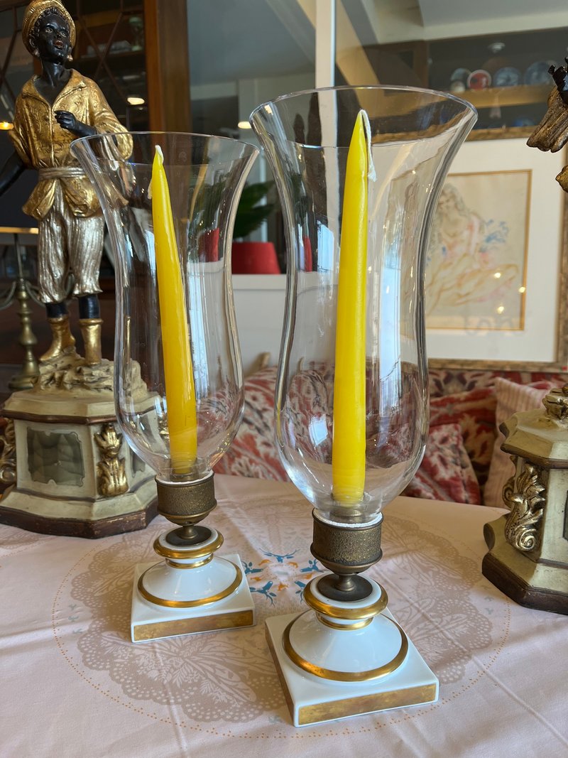 葡萄牙国宝百年古董玻璃杯烛台 - 蜡烛/烛台 - 玻璃 白色