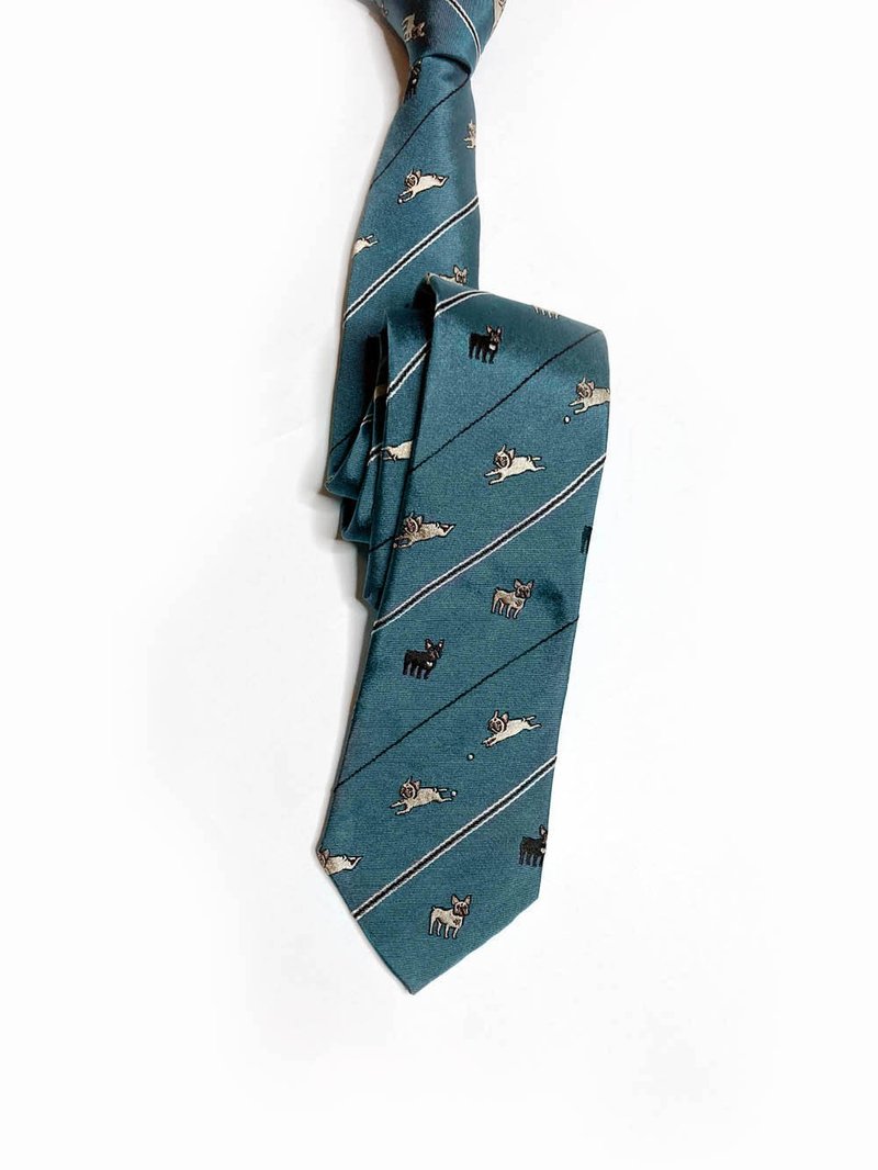 有法斗的日子 领带 Neckties - 领带/领带夹 - 丝．绢 蓝色