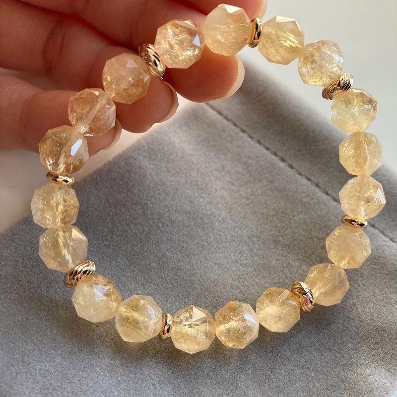 提升财运/自信 天然水晶手链 黄阿赛斯特莱 - 手链/手环 - 水晶 