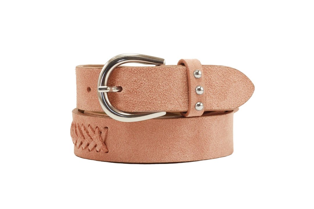 Pink leather belt, pink suede belt, leather belt, pink women's belt, pink belt - 皮带/腰带 - 真皮 粉红色