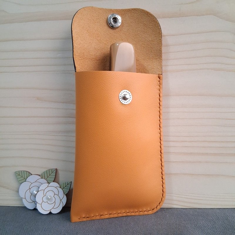 皮革印章袋 / 手工制作 / 黄驼色 - 印章/印台 - 真皮 