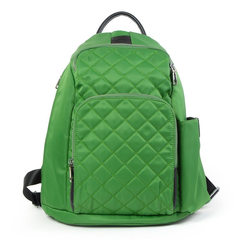 旅行_公主绿的菱形格纹包_后背_防水_轻量_防盗可A4 - 后背包/双肩包 - 防水材质 绿色