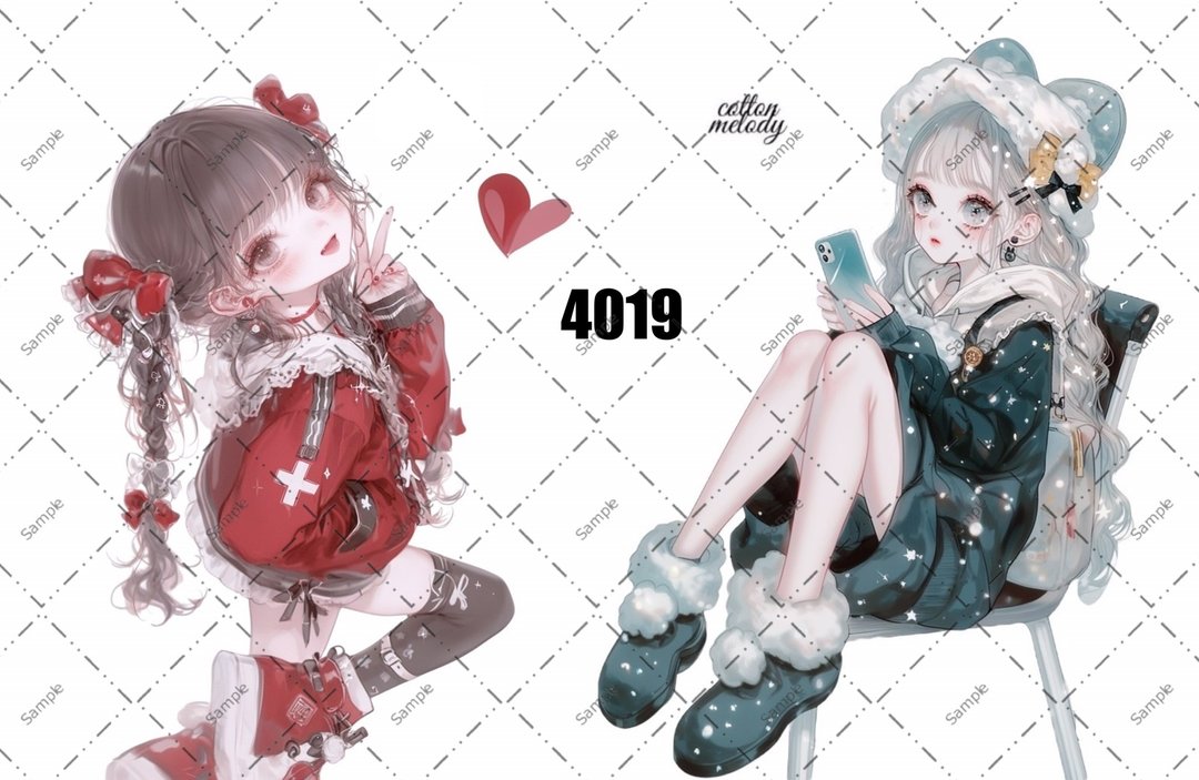 original sticker no.4019 人物贴纸 原创贴纸 原创人物贴纸 装饰贴纸 cotton melody - 贴纸 - 纸 