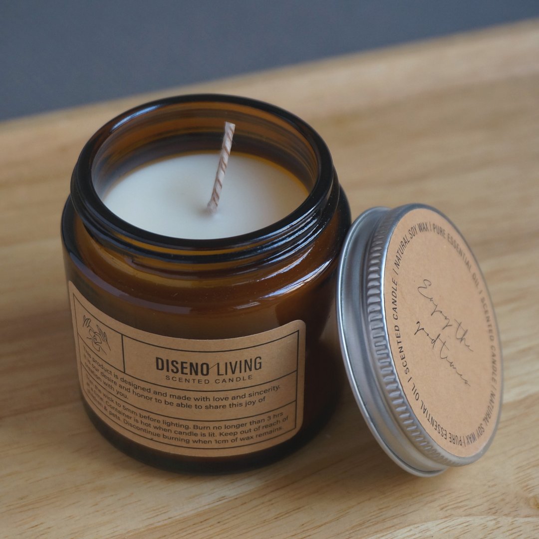 diseno Living 100g 单芯玻璃装大豆蜡蜡烛 - 蜡烛/烛台 - 蜡 咖啡色